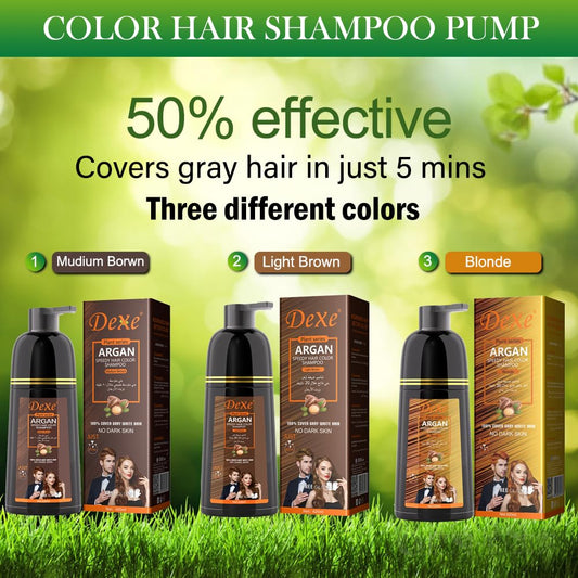 Ammonia free blonde hair dye shampoo bottle showing natural ingredients like chamomile and calendula