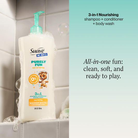 Suave Kids 3 in 1 shampoo conditioner body wash pump bottle packaging