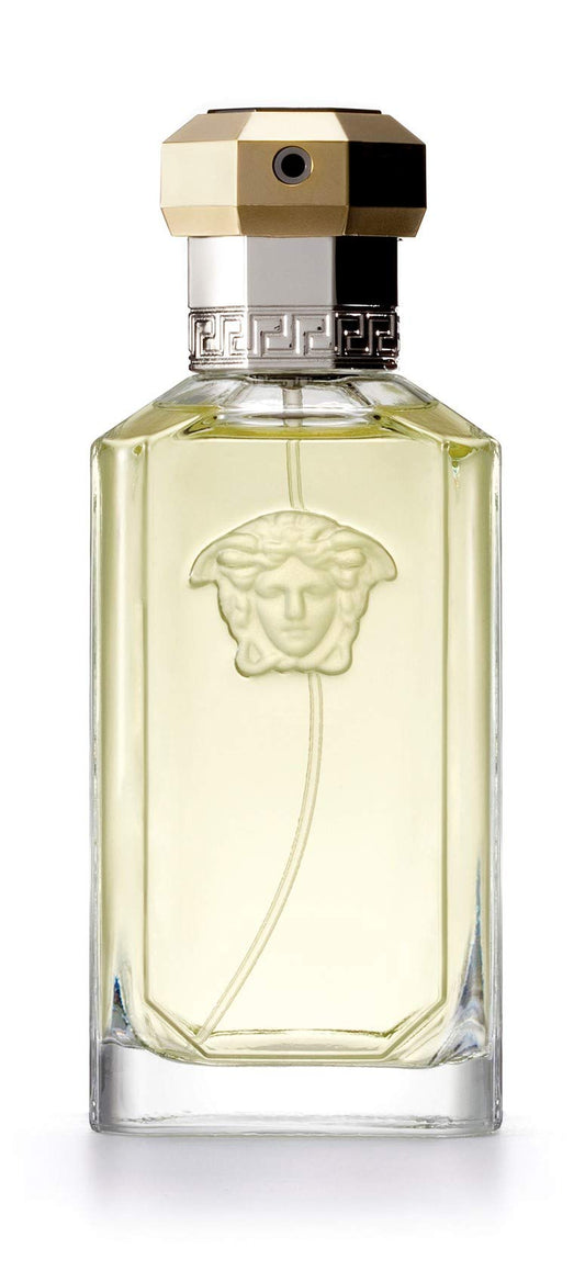 Authentic imported Versace The Dreamer 3.4 Ounce fragrance spray box and bottle packaging display.