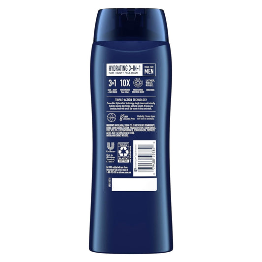 Suave Men Hydrating three in one shower gel pack of six bottles for men.