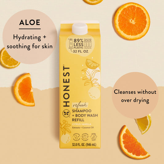 The Honest Company baby shampoo and body wash Citrus Vanilla 32 fluid ounce pack
