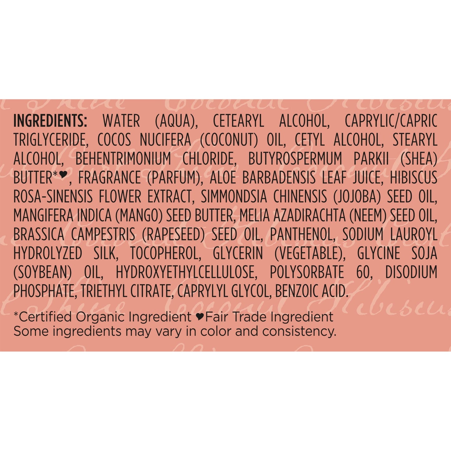 Shea Moisture curl and shine conditioner branding and usage details