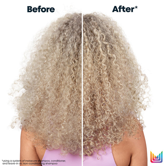 Matrix Instacure Leave In Cream product packaging highlighting the sulfate free and vegan formula labels