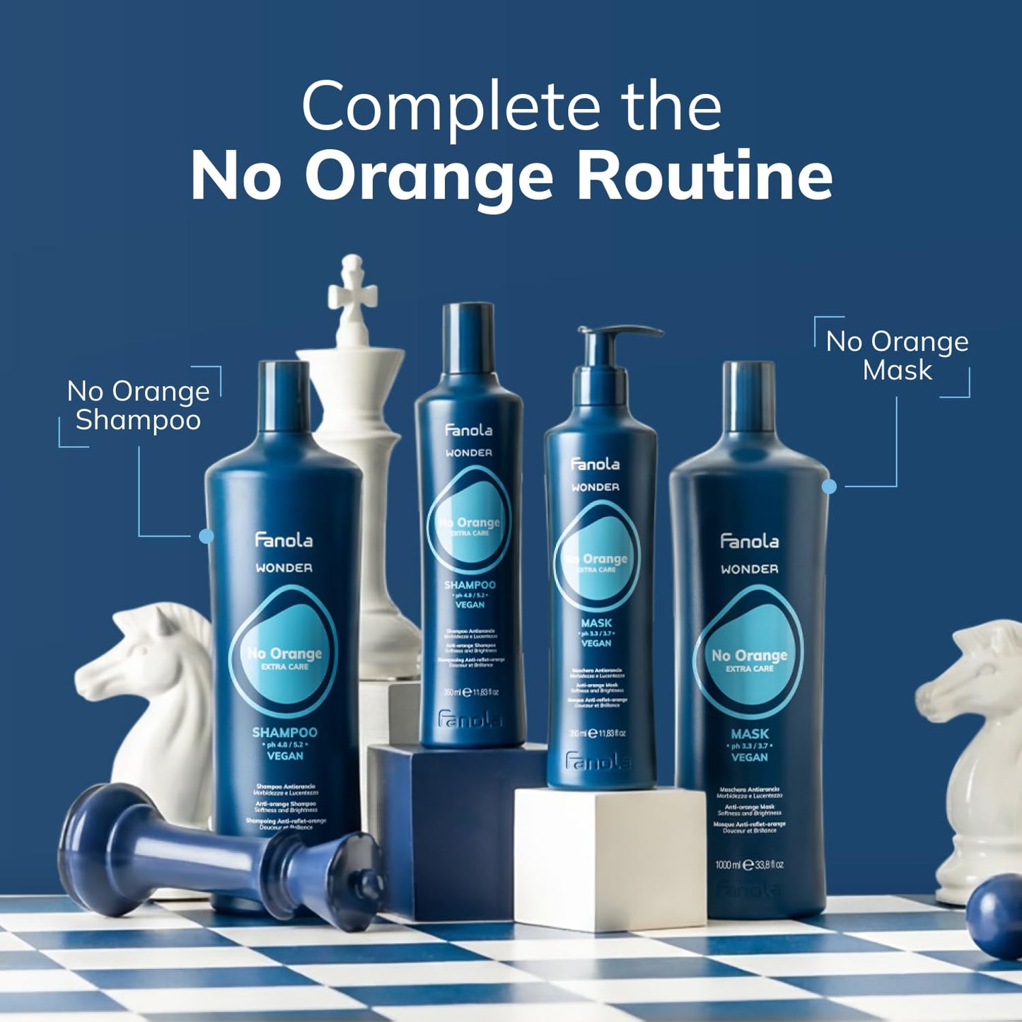 Authentic Fanola imported beauty product bottle displayed next to a clean hydration graphic element