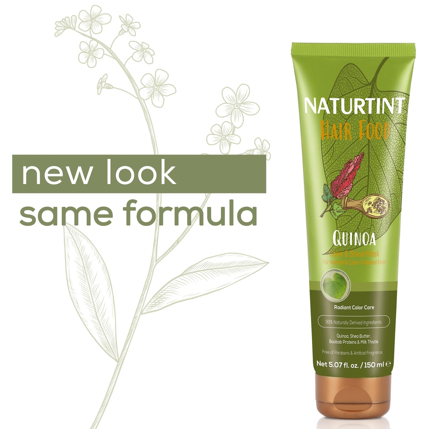 Authentic Naturtint hair food tube back label with complete ingredients list