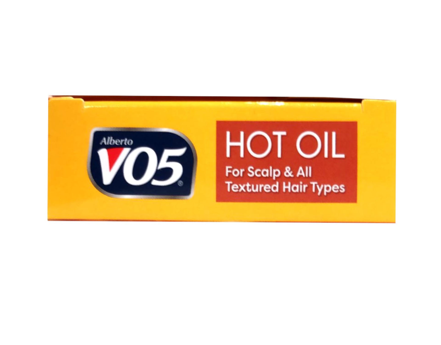 Back view of Alberto Vo5 Hot Oil packaging showing usage instructions and full ingredient listing