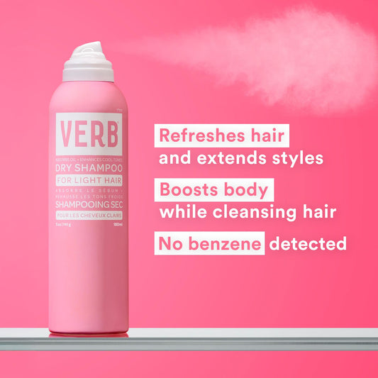 Verb Dry Shampoo Light spray application on blonde hair