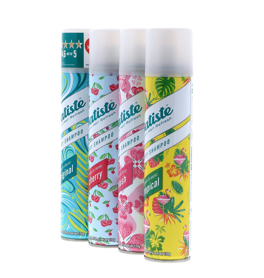 Aerosol nozzles of the imported hair refresh spray collection highlighting easy application setup
