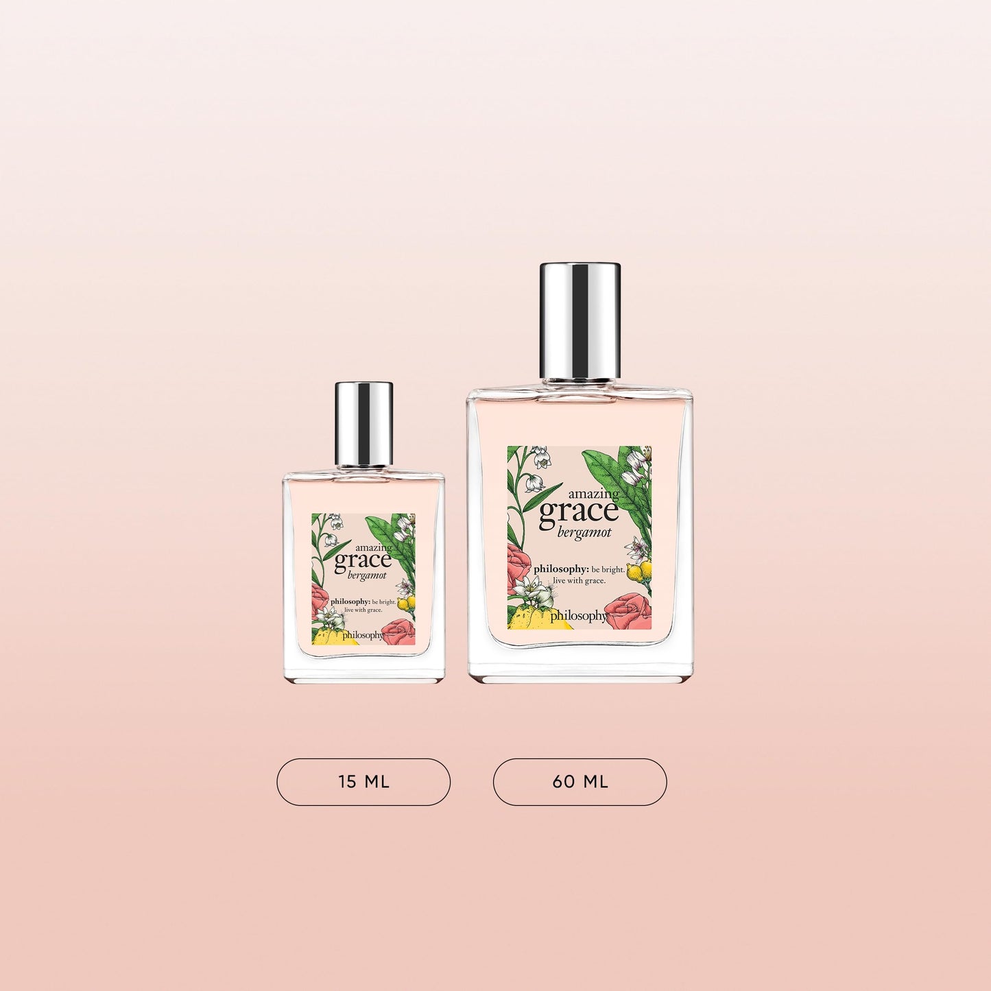 Side view of the luxury Philosophy long lasting floral eau de toilette packaging box