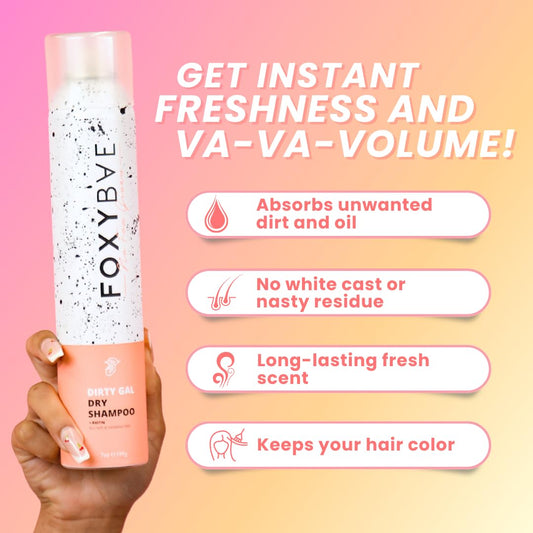 FoxyBae biotin infused dry shampoo spray for oil absorption