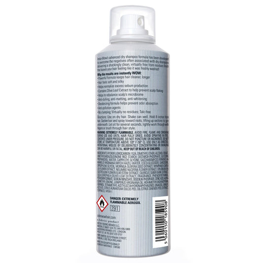 Color Wow dry shampoo spray application on hair roots