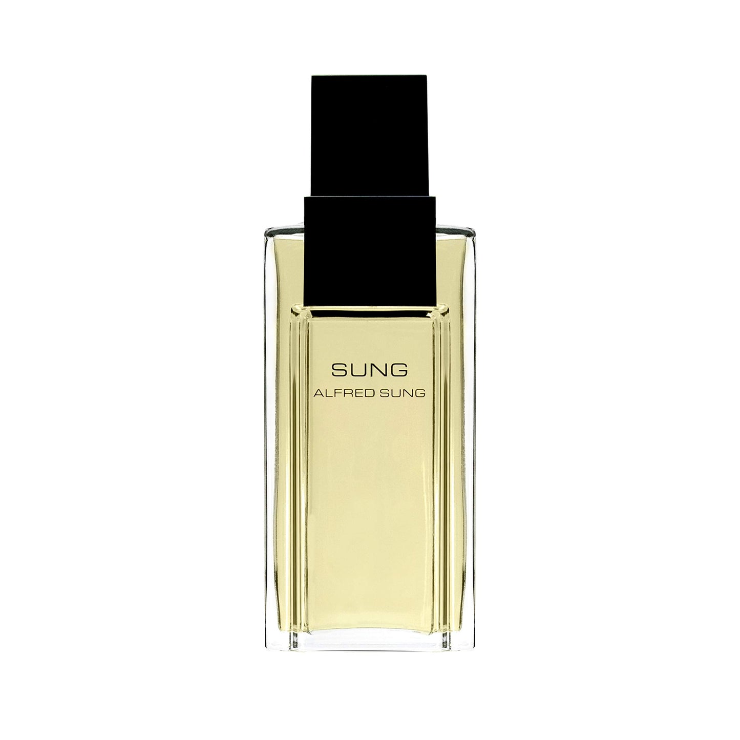 Close up of Alfred Sung Eau De Toilette branding on bottle