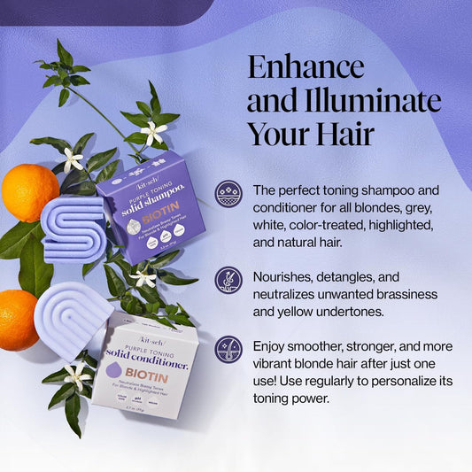 Kitsch purple toning shampoo bar for brassy hair color correction
