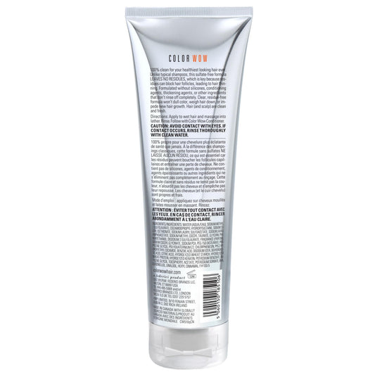 COLOR WOW residue free shampoo bottle for color treated hair protection
