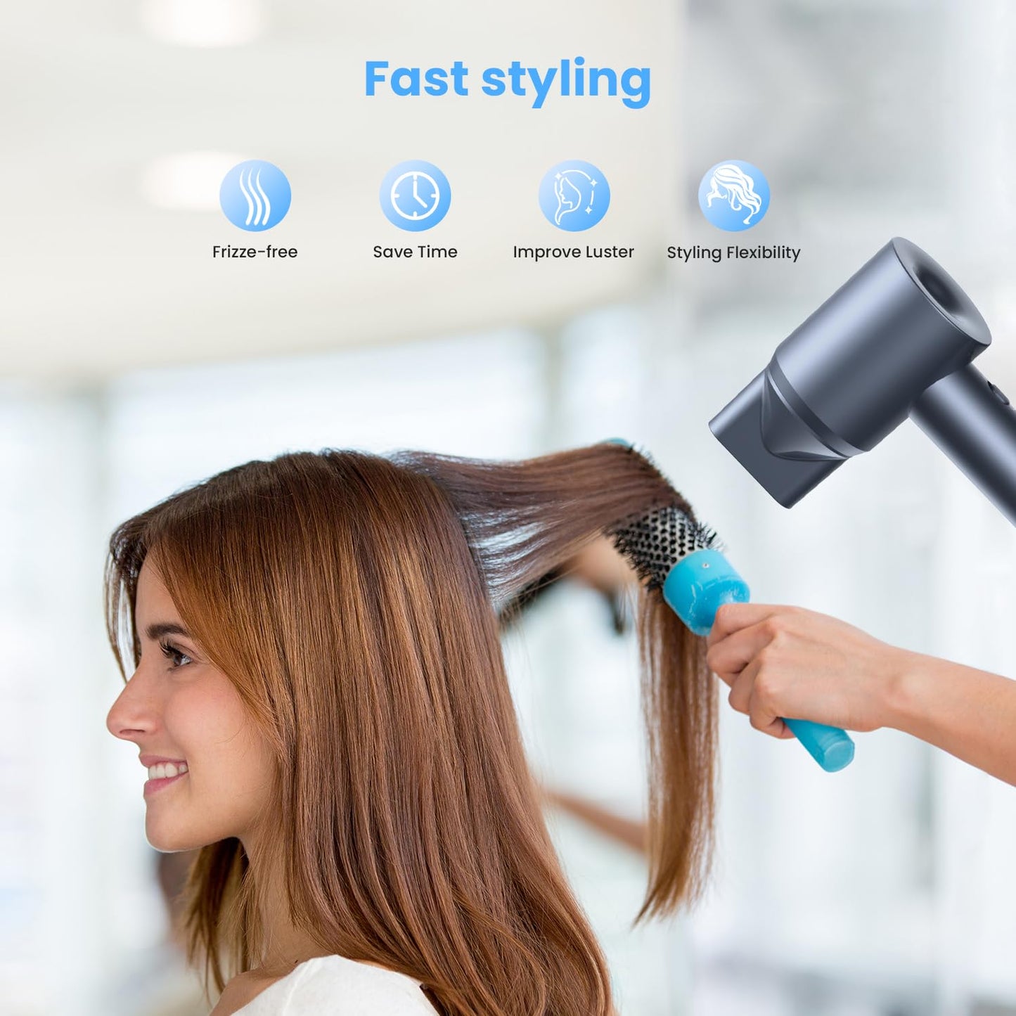Authentic USA imported hair styling nozzle attachment for frizz control
