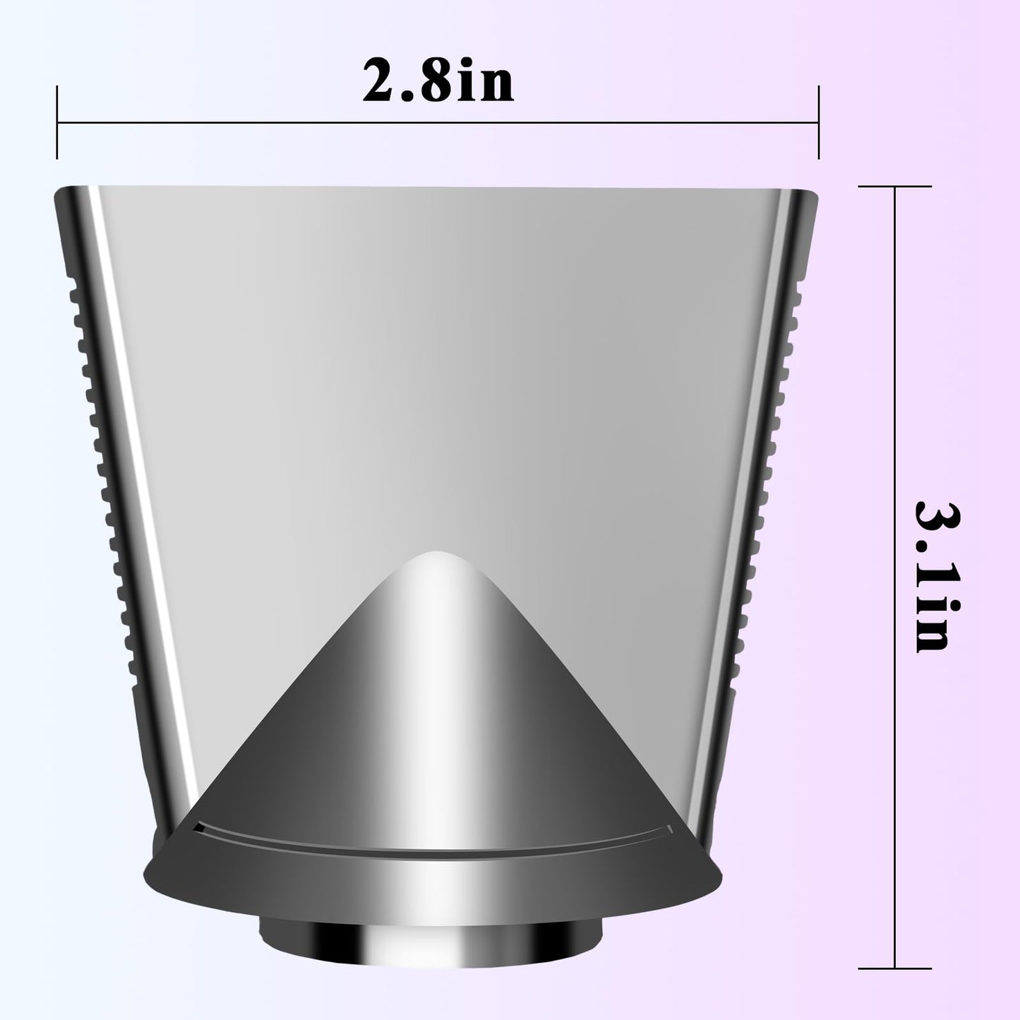 Rear view of the magnetic attachment system on the nozzle
