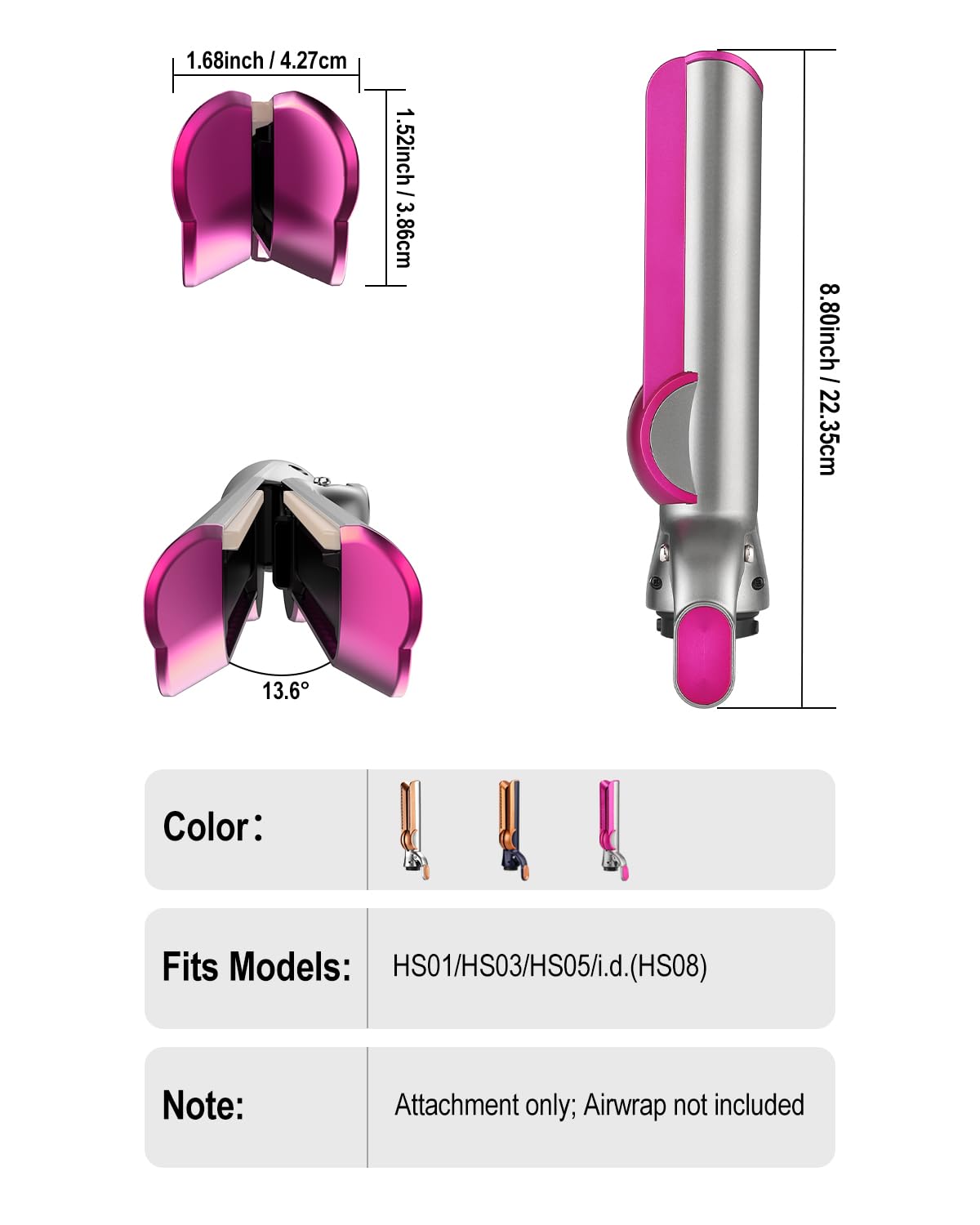 Compatibility view showing attachment fitting onto Airwrap base