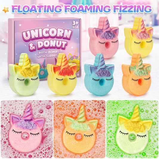 Colorful kids bath fizzies dissolving in warm water releasing purple bubbles