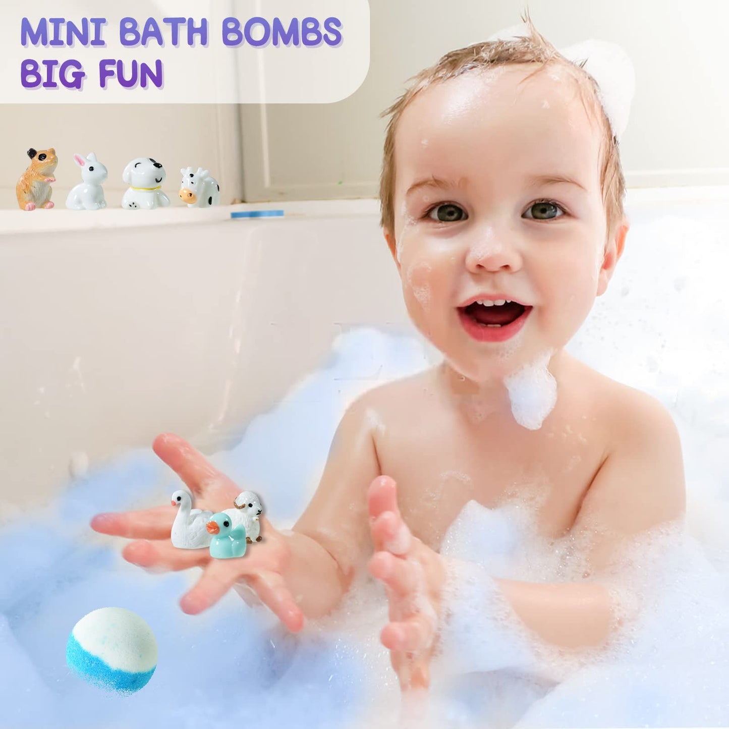 Twenty piece organic kids fizzing balls birthday gift presentation.