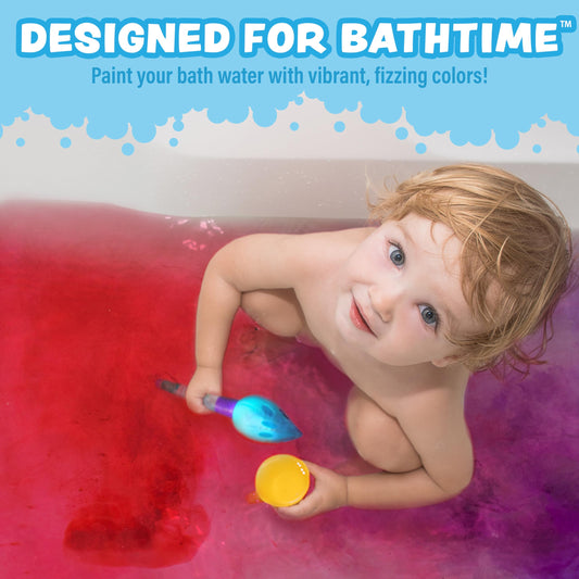 Close up of the Tub Works reusable bath paint brush wand being opened to insert a color tablet.
