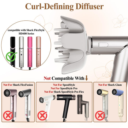 Fabmira diffuser attachment compatible with Shark FlexStyle showcasing the deep bowl design for coily hair