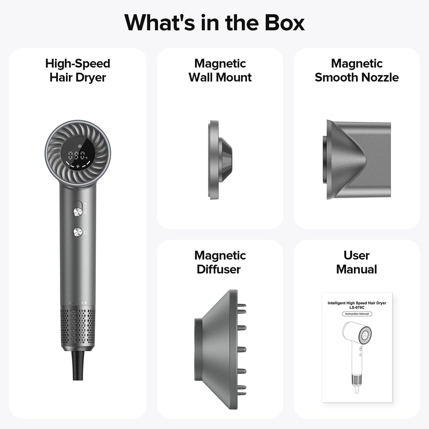 Lpstea professional hair dryer packaging and accessories