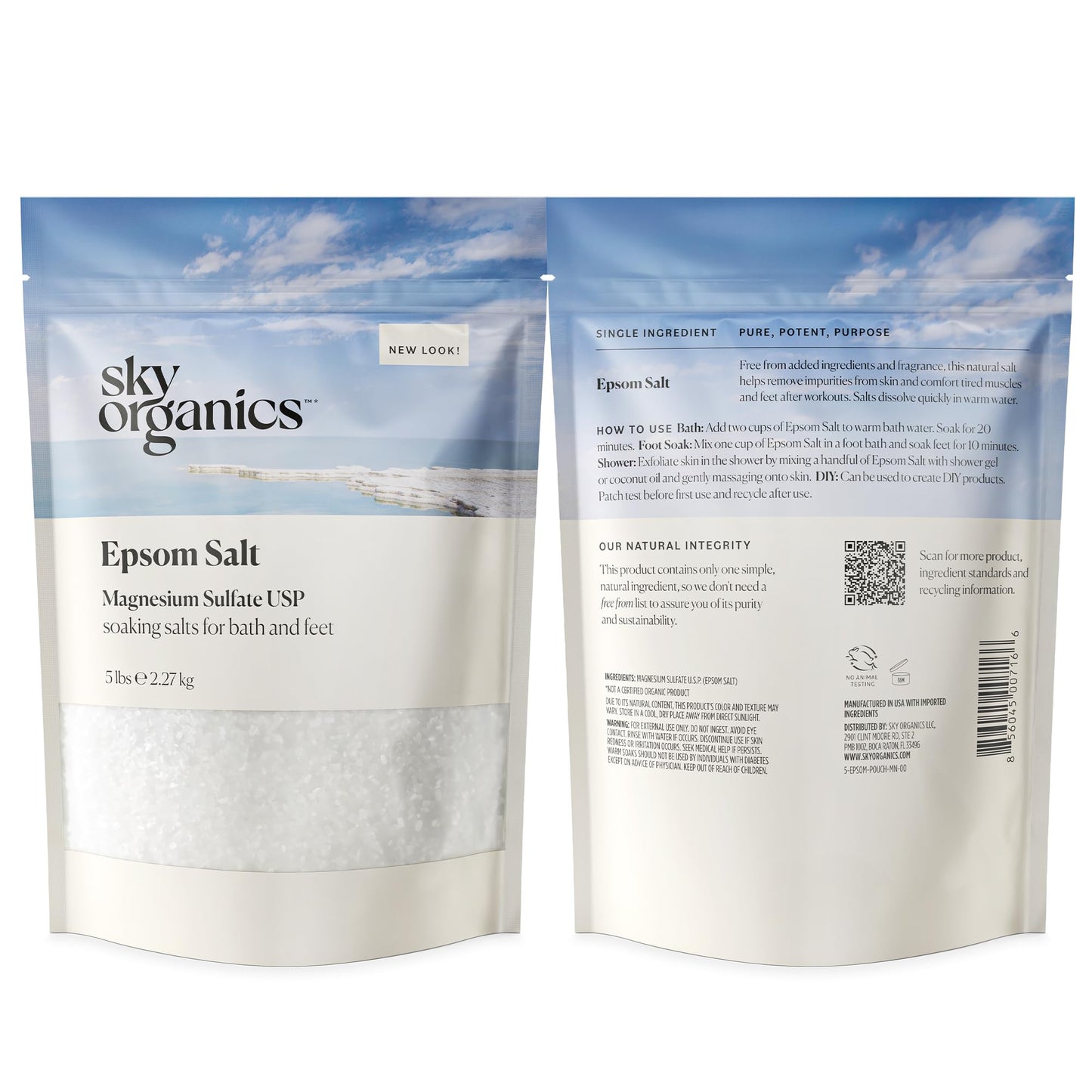 Sky Organics Epsom Salt 5 pound bag lifestyle setting