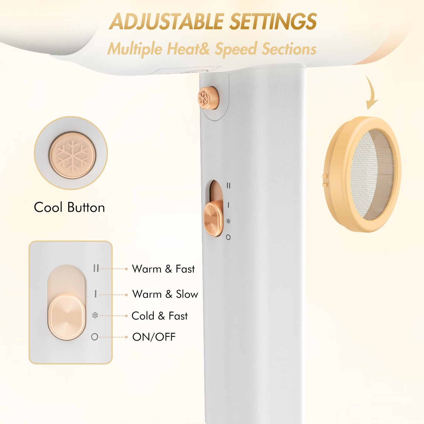 ANIEKIN salon grade blow dryer showcasing the ergonomic lightweight handle design