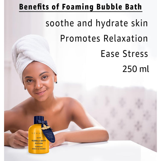 New Miuz spa bubble bath with turmeric and orange oil