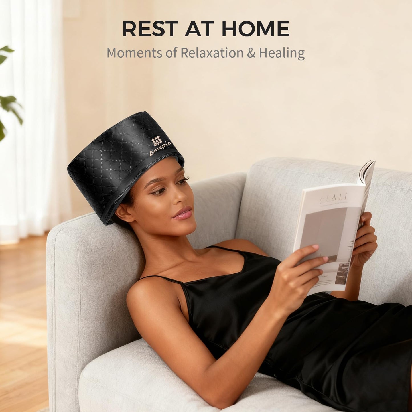 V-ORAL professional quality thermal cap packaging and complete contents for natural hair care