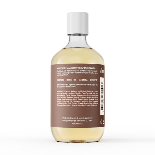 Deep Steep bubble bath seventeen fluid ounce bottle details