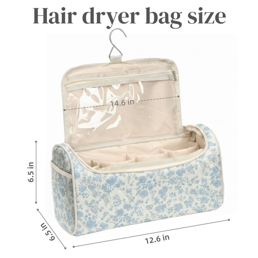 Pitrumo cotton portable hair dryer storage case showing internal compartments