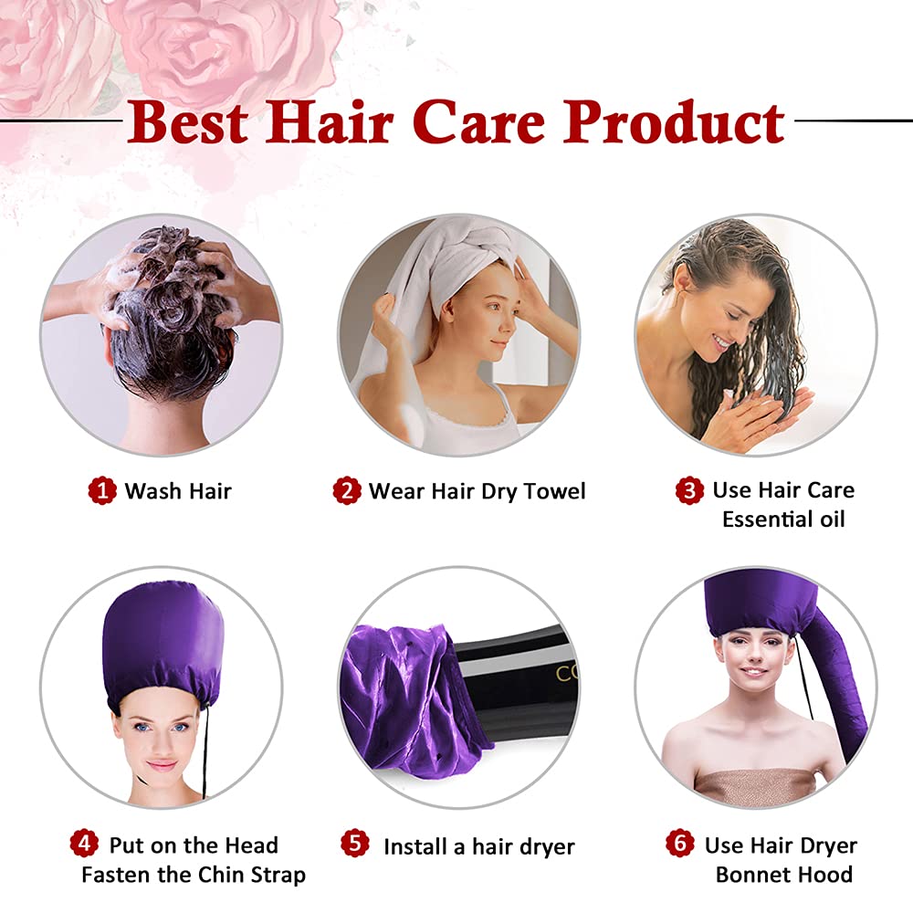 Frclona hands-free hair drying bonnet pack including the compact purple travel and storage carrying case.