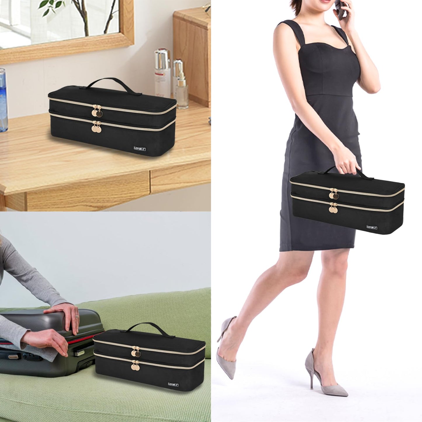 LEFOR Z protective hot air brush travel bag with reinforced handle