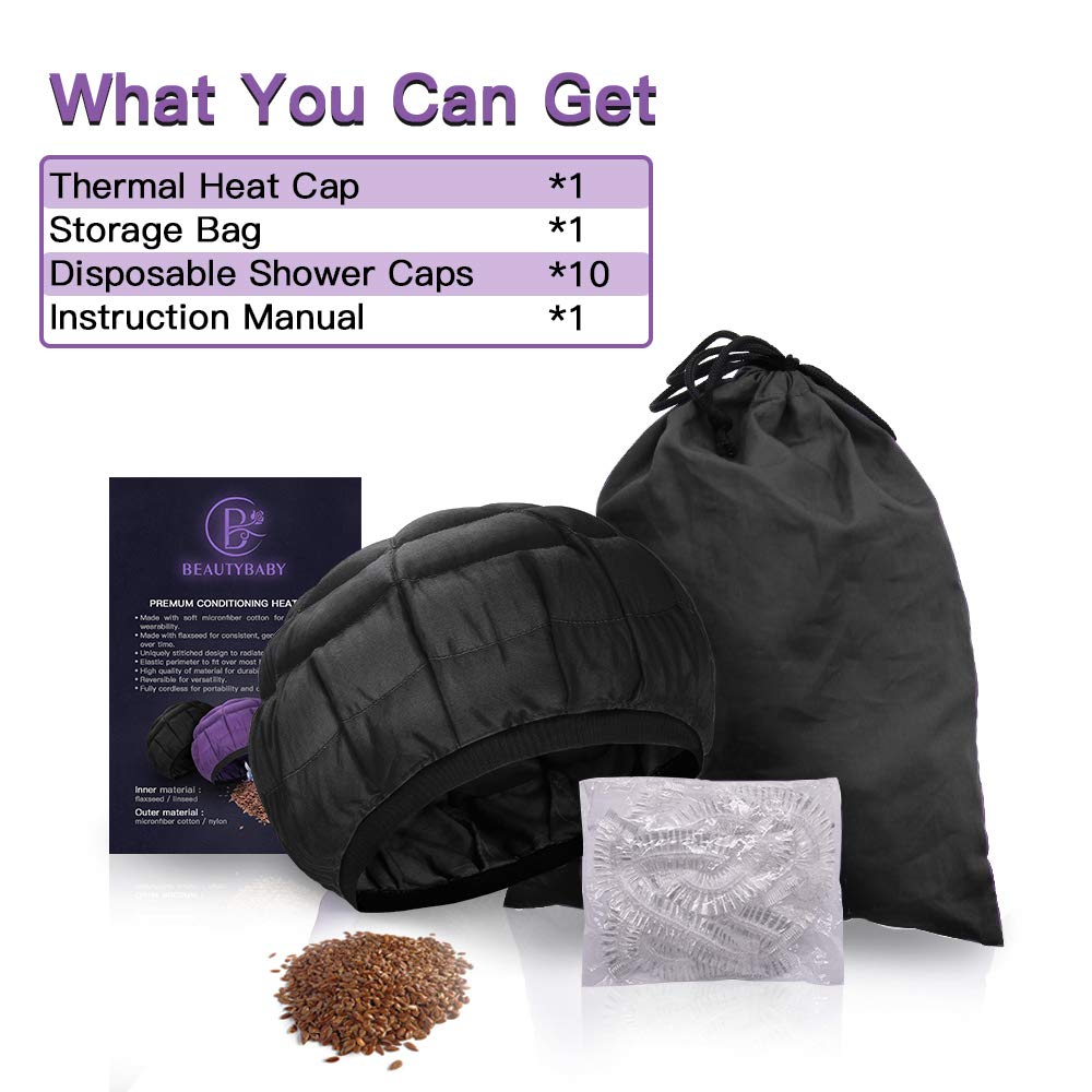 Full view of the eco friendly reusable B Beautybaby cordless hair steamer cap showing stitch quality and elasticity.