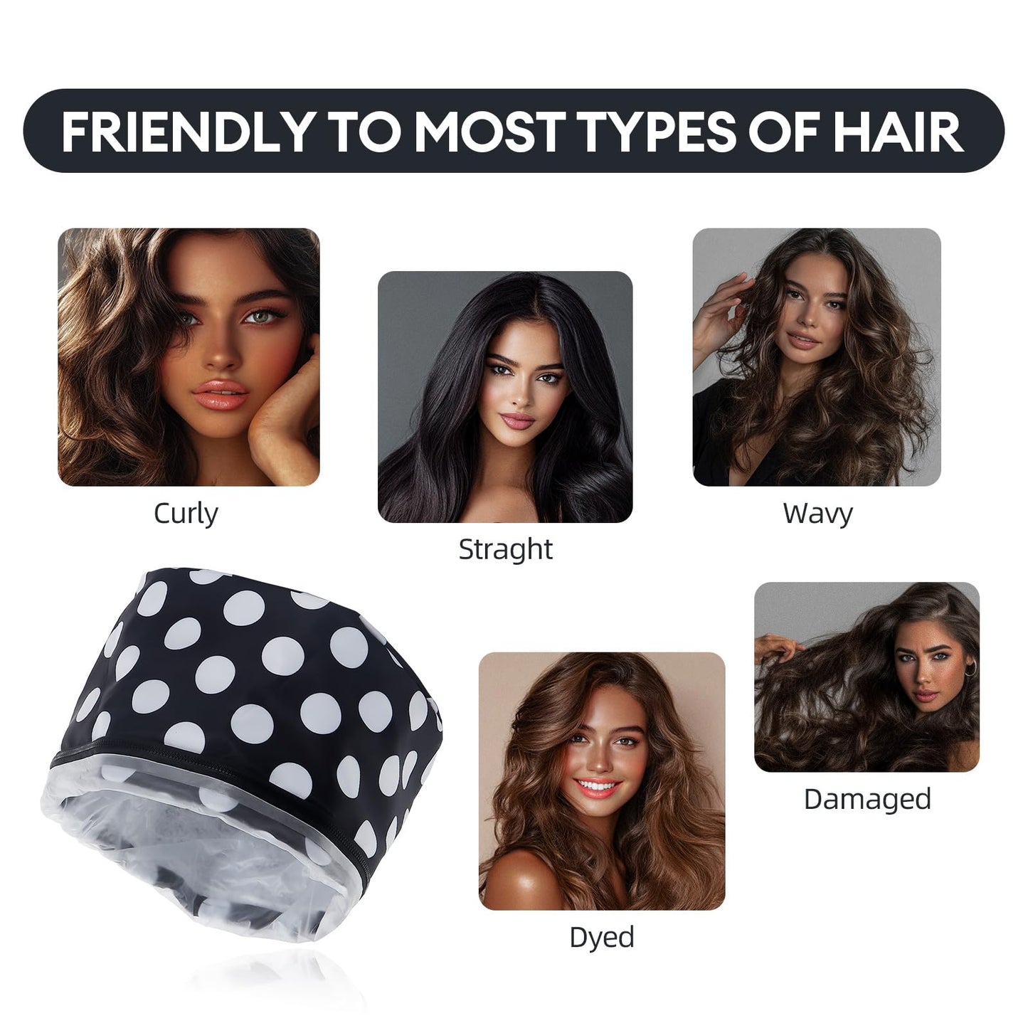 LIARTY home hair spa hat side view demonstrating compact travel friendly size