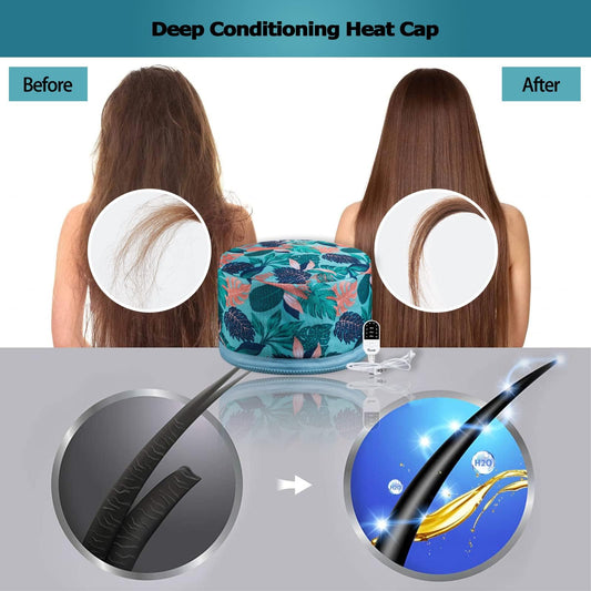 Electric thermal heated cap showing the ten level temperature remote control.