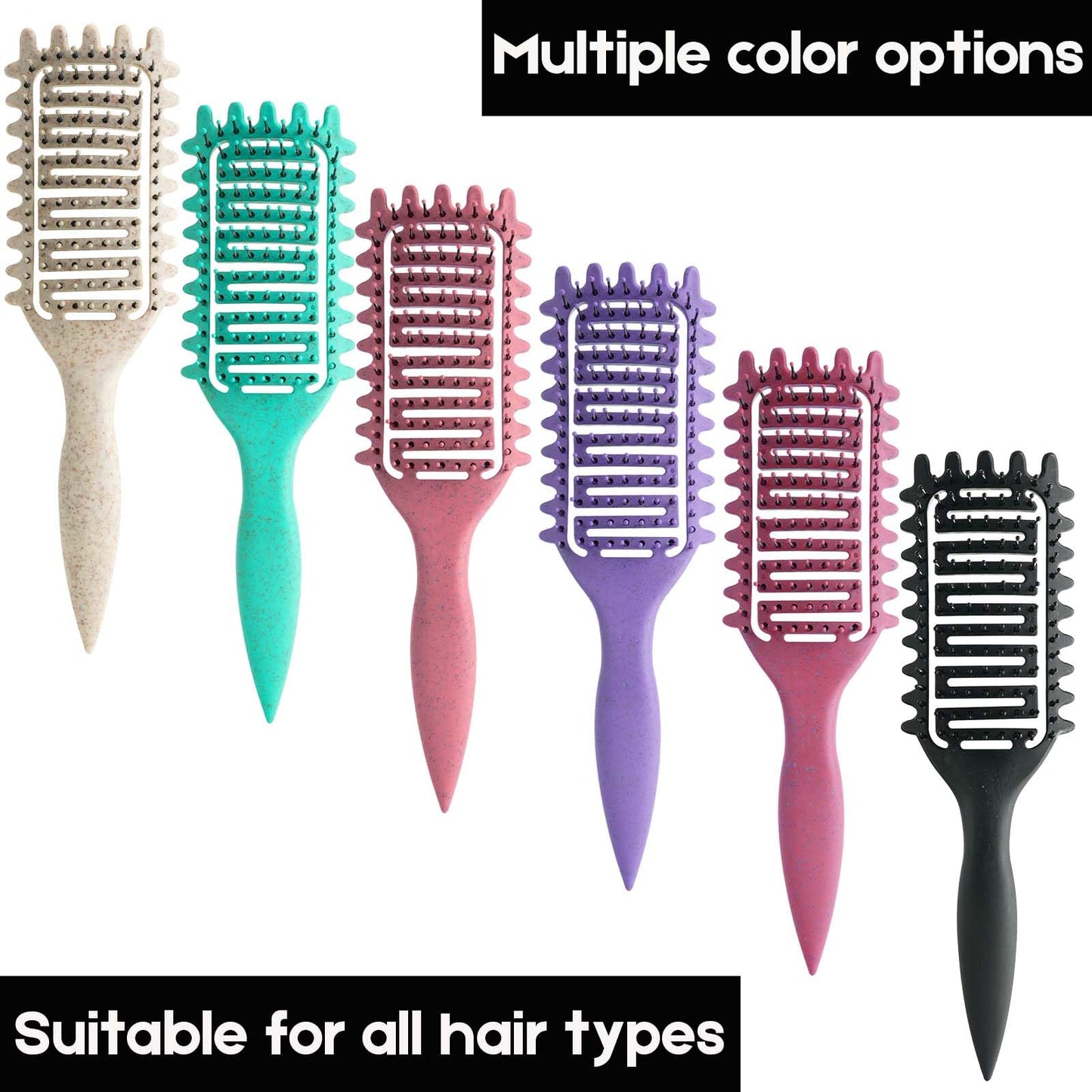 Ergonomic handle detail of Yingbtr curly hair detangling brush