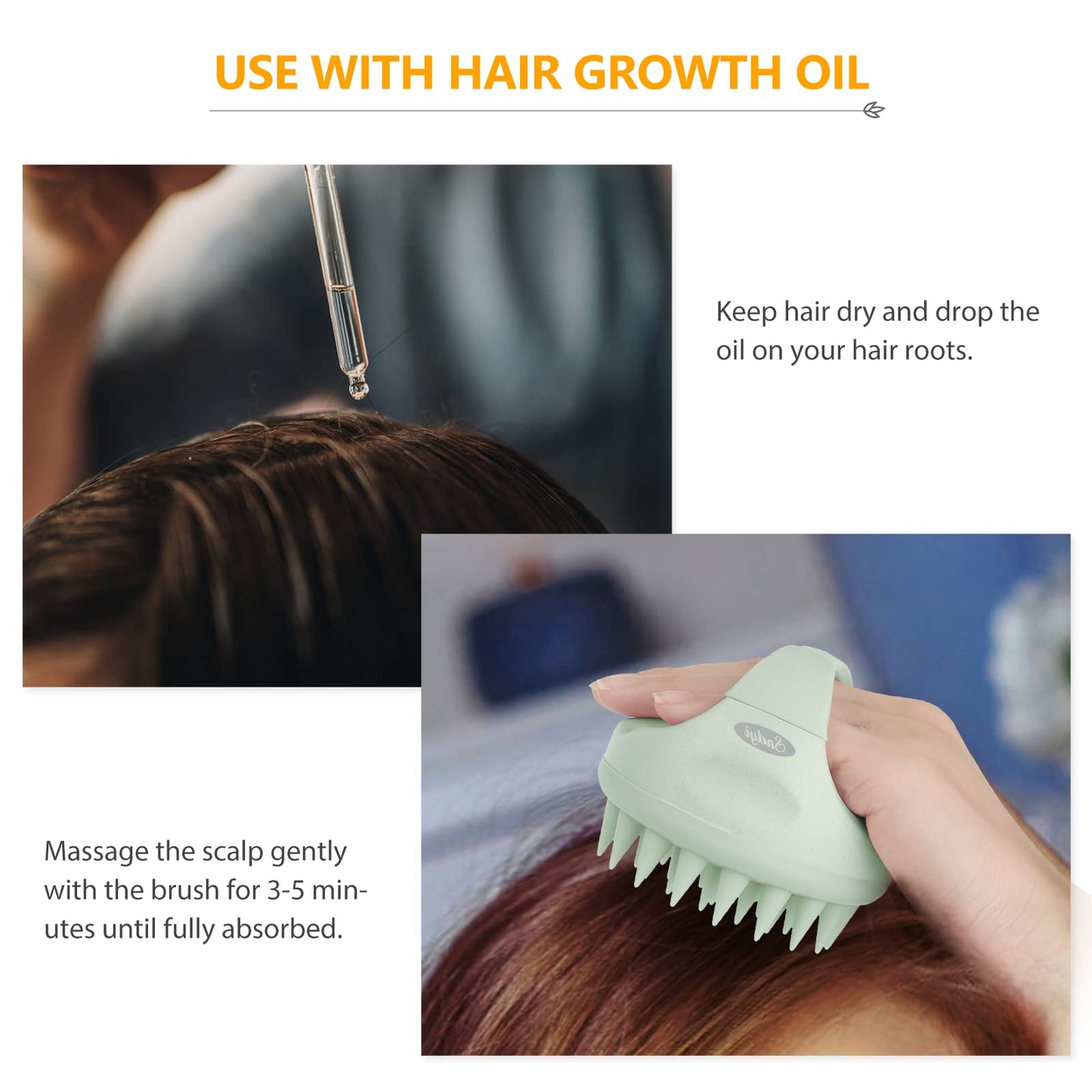 Close up of Sndyi scalp massager wheat straw texture