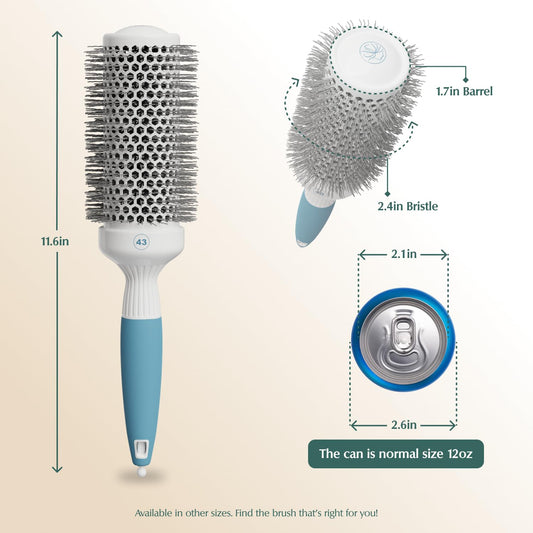 Osensia 43mm round hair brush barrel detail showing ionic technology