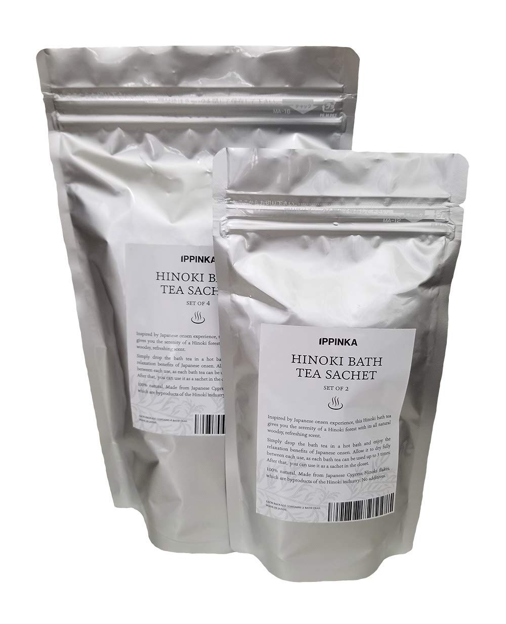 Natural woodsy Japanese cypress bath tea lifestyle shot