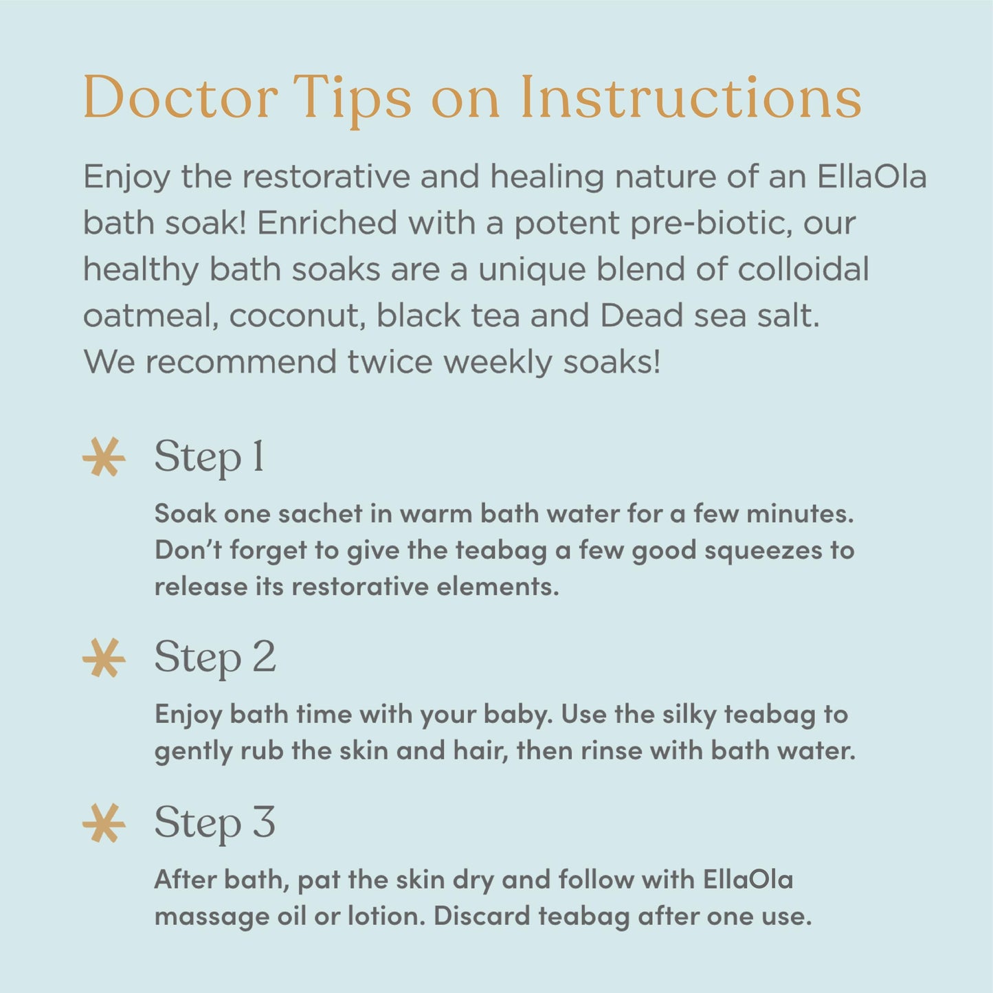 EllaOla oatmeal bath soak sachet for sensitive skin