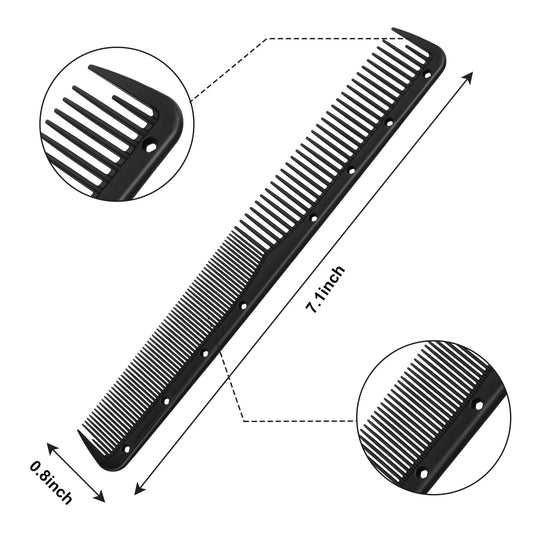 Close up of Leinuosen carbon comb fine and standard teeth