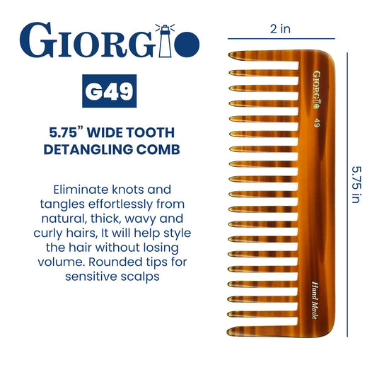 Giorgio handmade wide tooth comb for curly hair close up