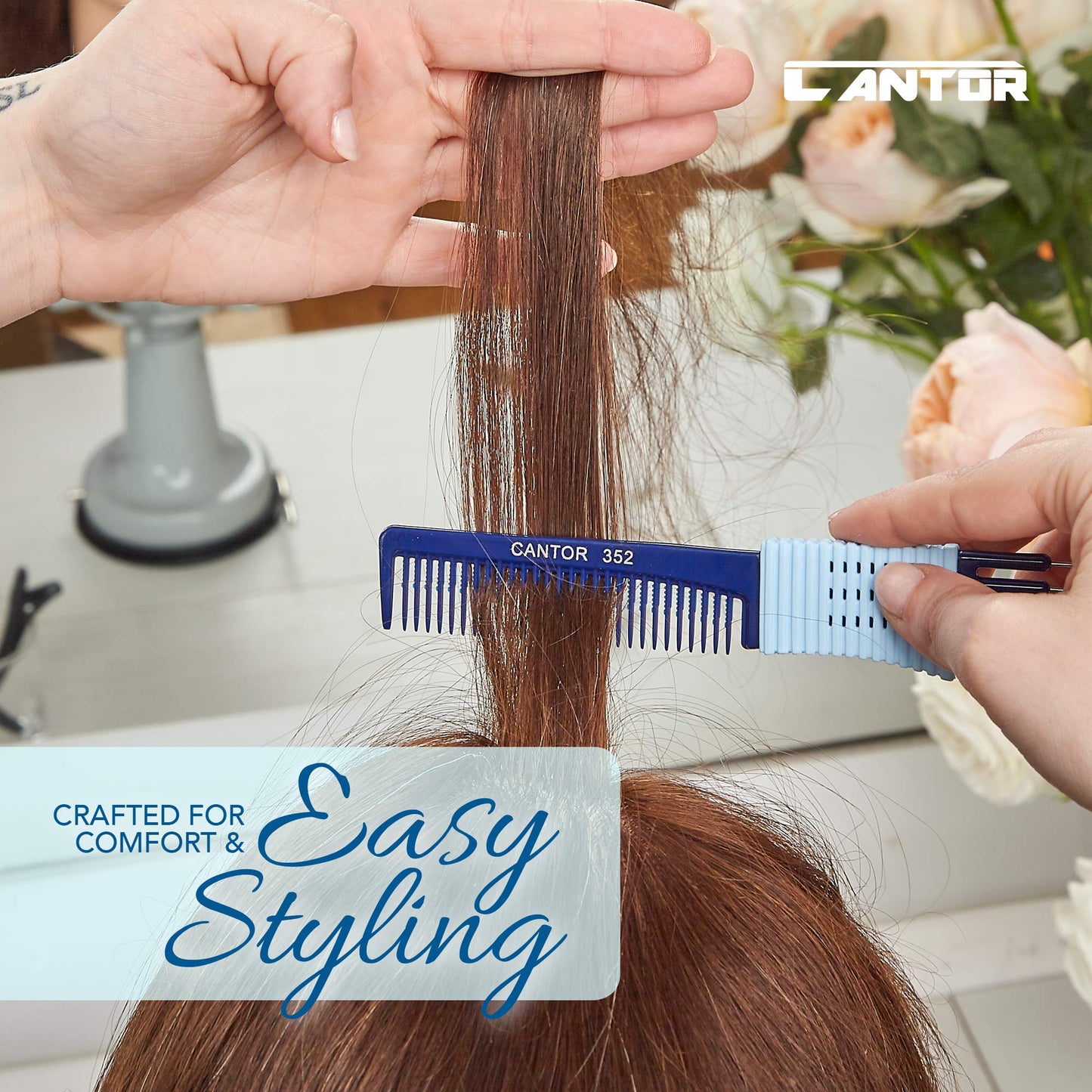 Cantor styling comb used for lifting hair volume
