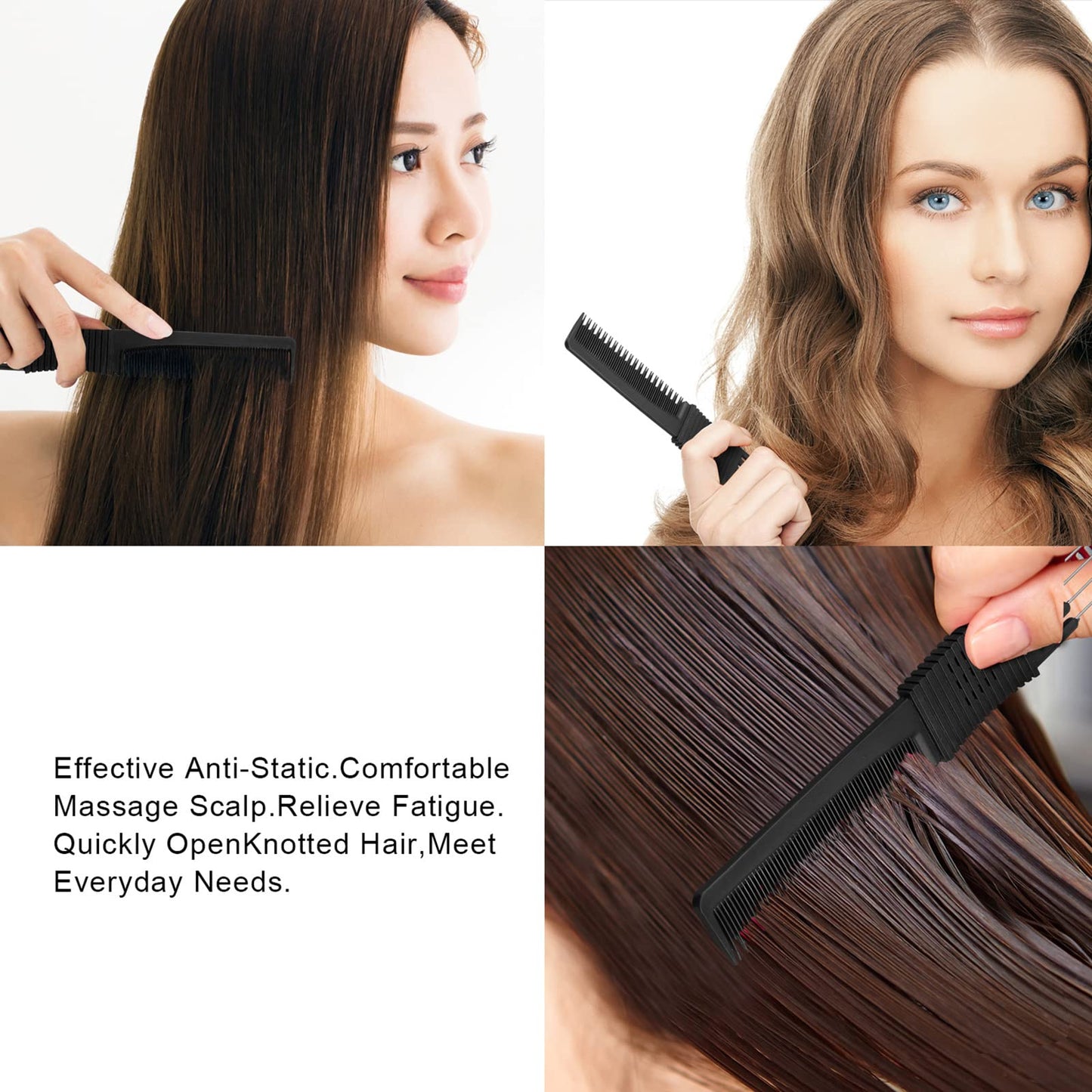 Side angle view of the lightweight and unbreakable heat resistant leinuosen hair volumizing comb