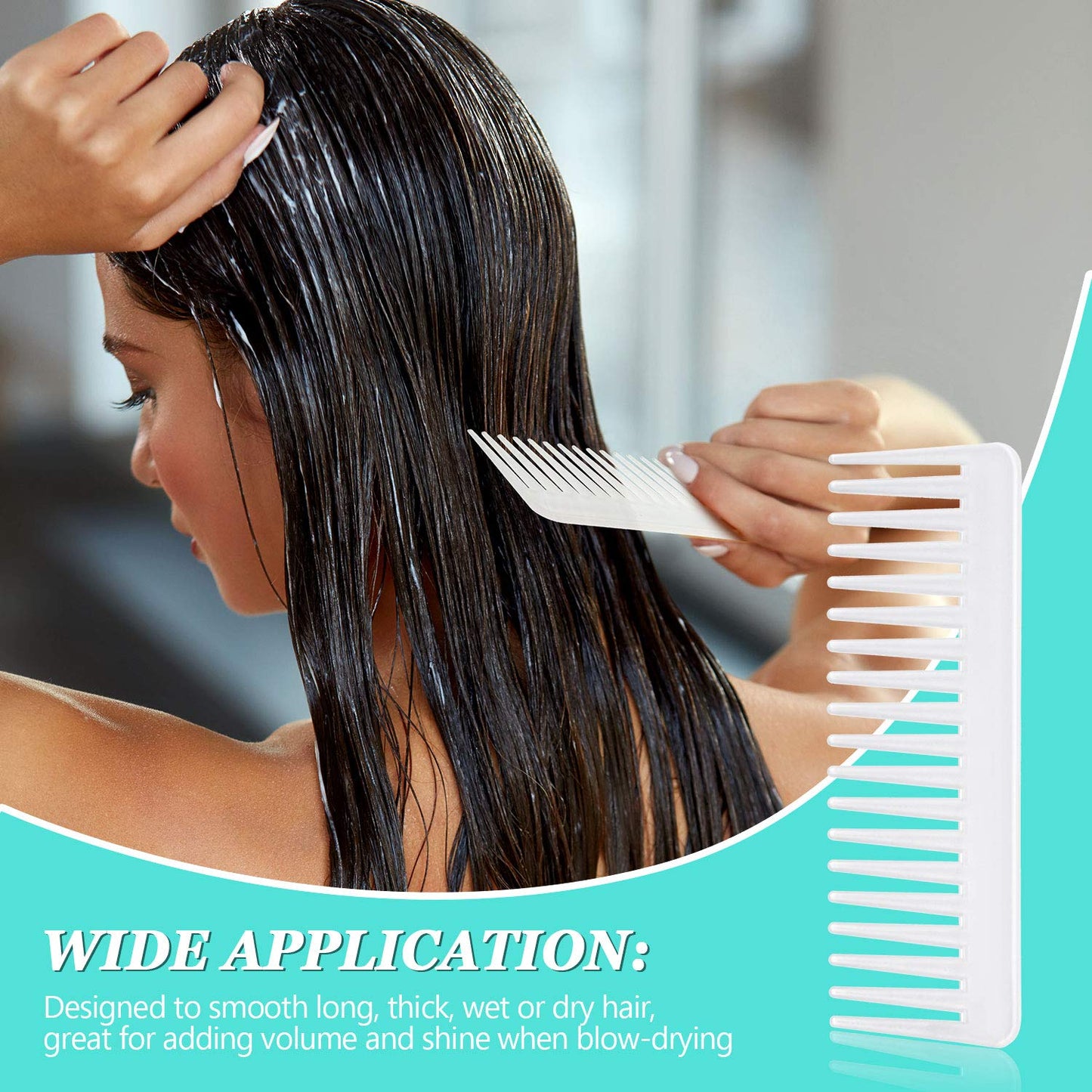 Patelai white and cyan comb set for curly hair styling