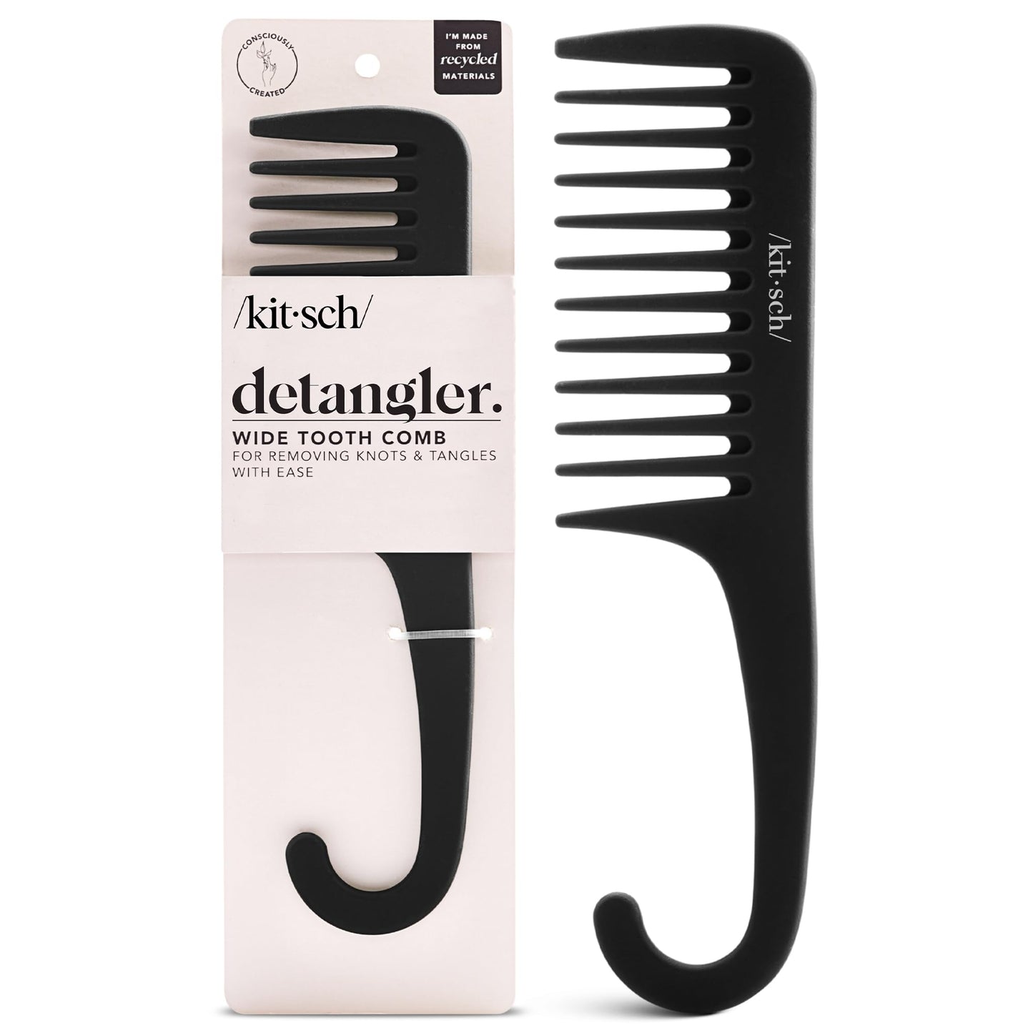 Kitsch wide tooth comb packaging and product display