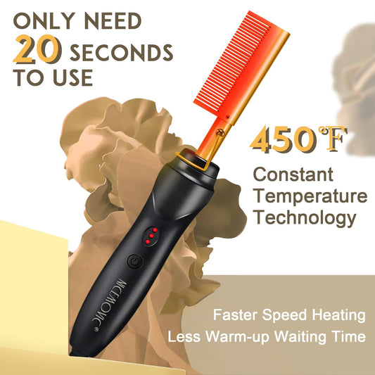 Close up of ceramic heating teeth on Nicemovic hot comb