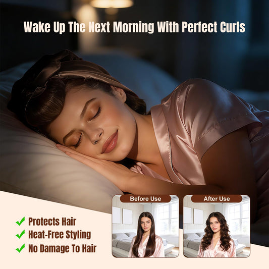 TULOBI 3 Piece Heatless Hair Curler set with Velcro fastener packaging